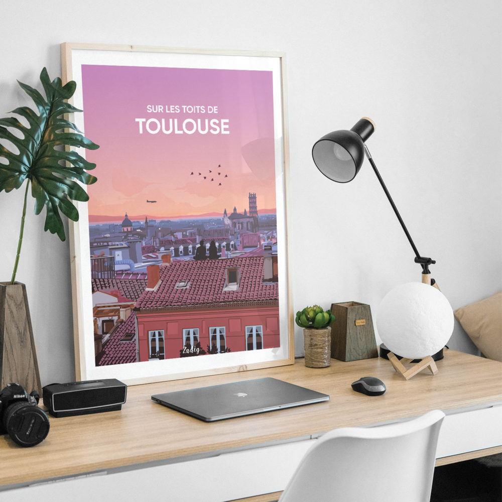 Affiche - Poster TOULOUSE toits Desk