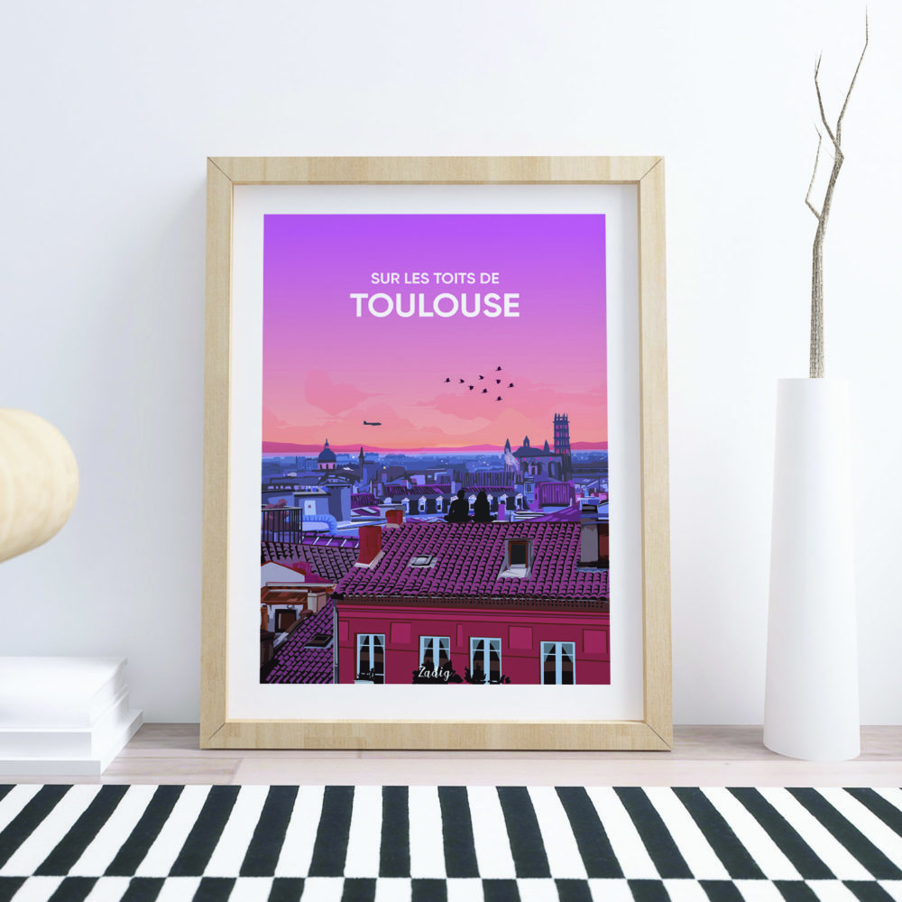 Affiche - Poster TOULOUSE toits Floor